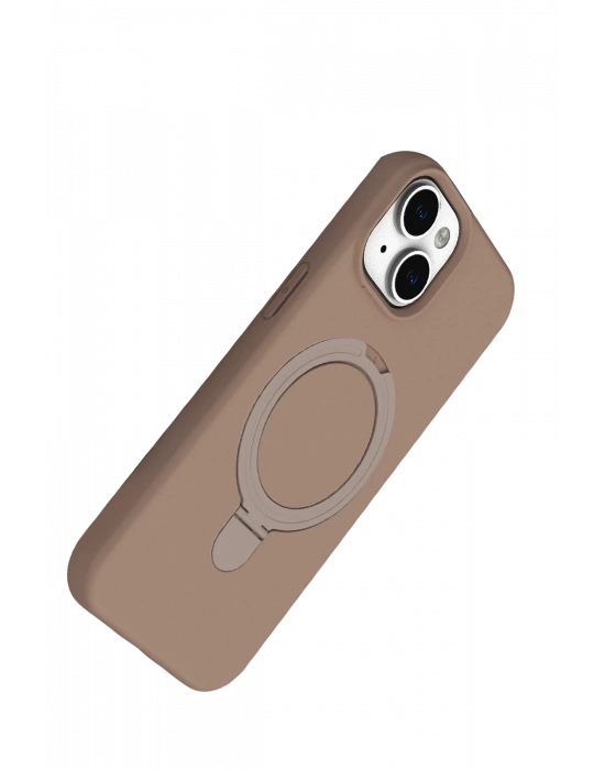 Newface Apple iPhone 14 Regal Magsafe Standlı Kapak - Çöl Titanyum