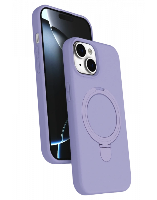 Newface Apple iPhone 14 Regal Magsafe Standlı Kapak - Lila