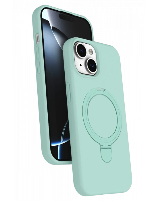 Newface Apple iPhone 14 Regal Magsafe Standlı Kapak - Su Yeşili