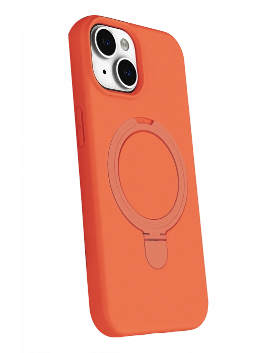 Newface Apple iPhone 14 Regal Magsafe Standlı Kapak - Turuncu