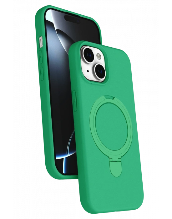 Newface Apple iPhone 14 Regal Magsafe Standlı Kapak - Yeşil