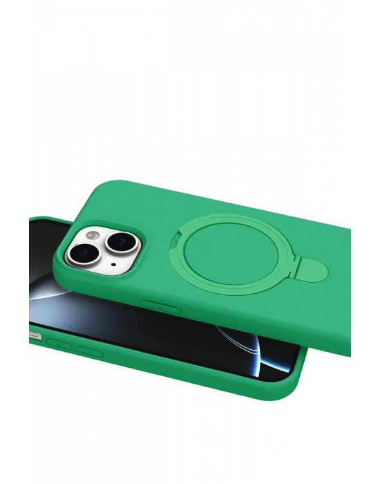 Newface Apple iPhone 14 Regal Magsafe Standlı Kapak - Yeşil