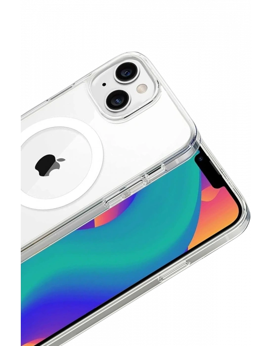 Newface Apple iPhone 15 Combo Sert Şeffaf Magsafe Kapak - Şeffaf