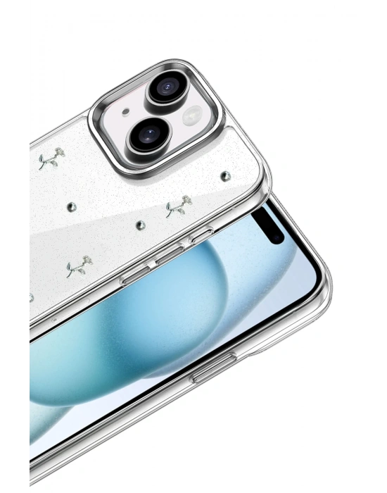 Newface Apple iPhone 15 Fiyonk Desenli Kapak - Desen 4