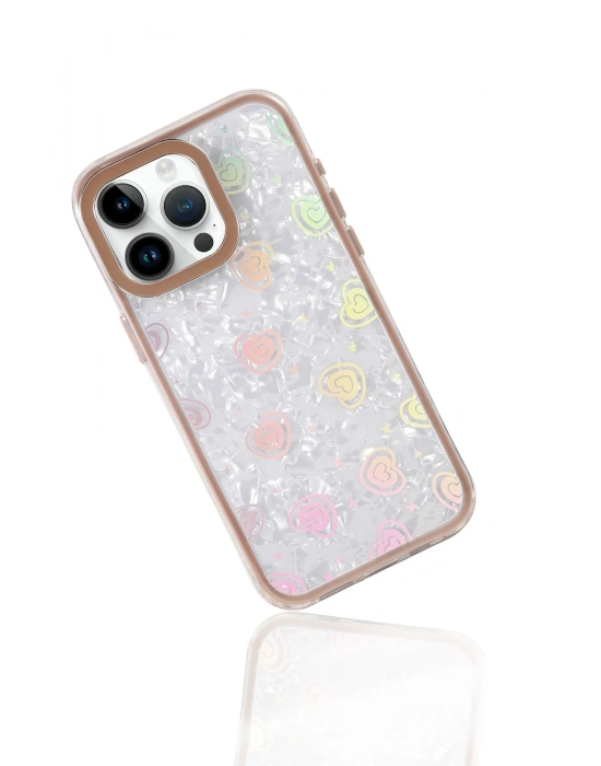 Newface Apple iPhone 15 Lumi Desenli Kapak - Çöl Titanyum