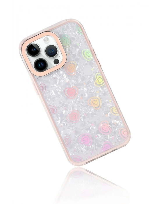 Newface Apple iPhone 15 Lumi Desenli Kapak - Pembe