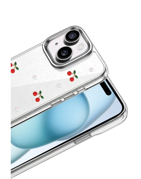 Newface Apple iPhone 15 Plus Fiyonk Desenli Kapak - Desen 9