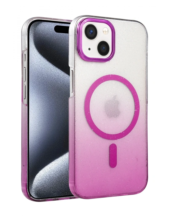 Newface Apple iPhone 15 Plus Glossy Magsafe Kapak - Mor
