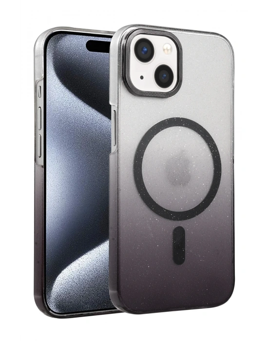 Newface Apple iPhone 15 Plus Glossy Magsafe Kapak - Siyah