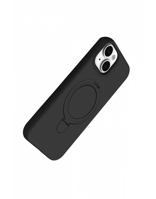 Newface Apple iPhone 15 Plus Regal Magsafe Standlı Kapak - Siyah