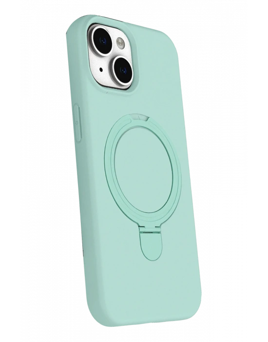 Newface Apple iPhone 15 Plus Regal Magsafe Standlı Kapak - Su Yeşili