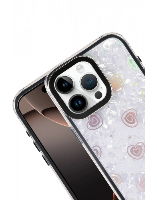 Newface Apple iPhone 15 Pro Max Lumi Desenli Kapak - Siyah