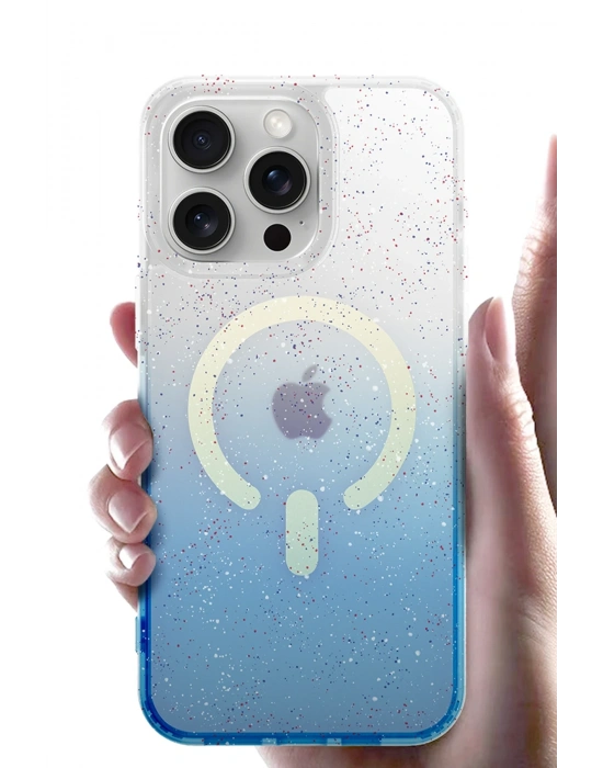 Newface Apple iPhone 15 Pro Max Pummel Shiny Magsafe Kapak - Pembe