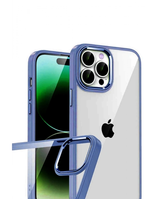 Newface Apple iPhone 15 Pro Max Razer Lensli Silikon - Lacivert