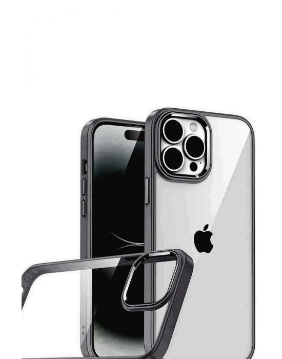 Newface Apple iPhone 15 Pro Max Razer Lensli Silikon - Siyah