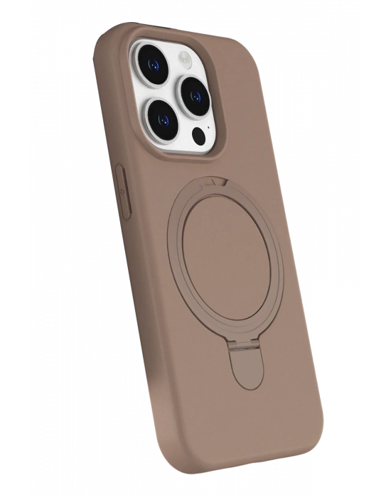 Newface Apple iPhone 15 Pro Max Regal Magsafe Standlı Kapak - Çöl Titanyum