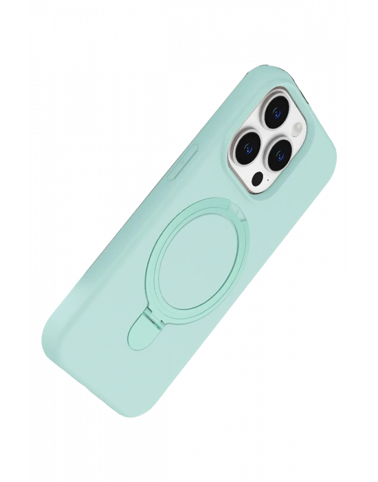 Newface Apple iPhone 15 Pro Max Regal Magsafe Standlı Kapak - Su Yeşili