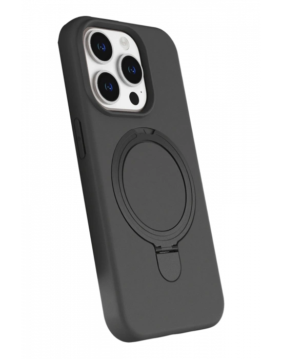 Newface Apple iPhone 15 Pro Max Regal Magsafe Standlı Kapak - Titan Gri