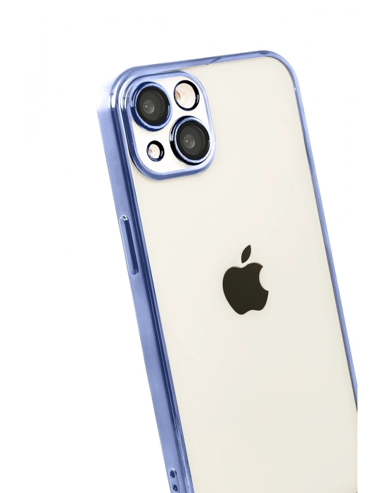 Newface Apple iPhone 15 Razer Lensli Silikon - Açık Mavi