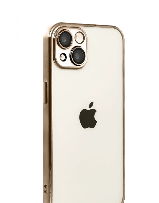 Newface Apple iPhone 15 Razer Lensli Silikon - Çöl Titanyum