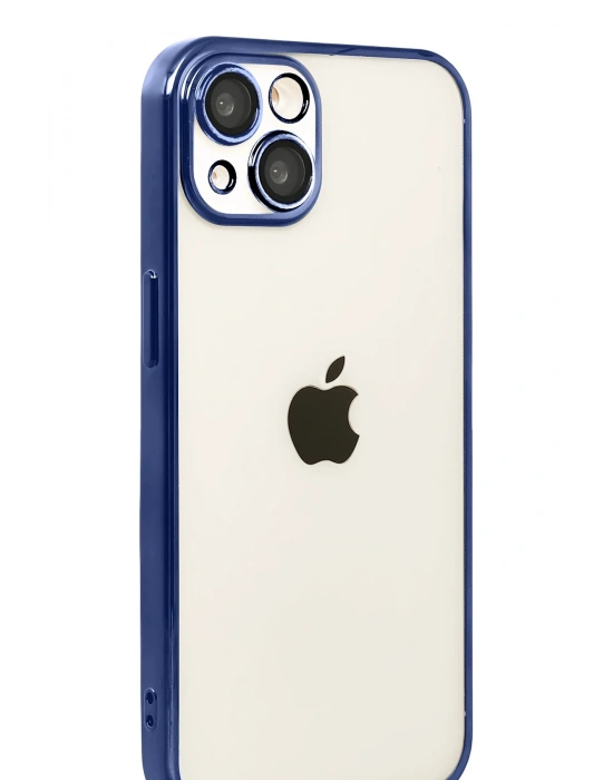 Newface Apple iPhone 15 Razer Lensli Silikon - Lacivert