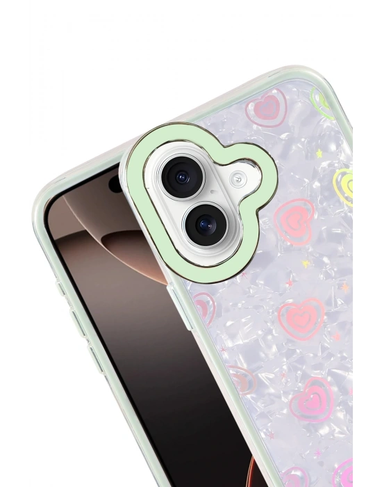 Newface Apple iPhone 16 Lumi Desenli Kapak - Yeşil