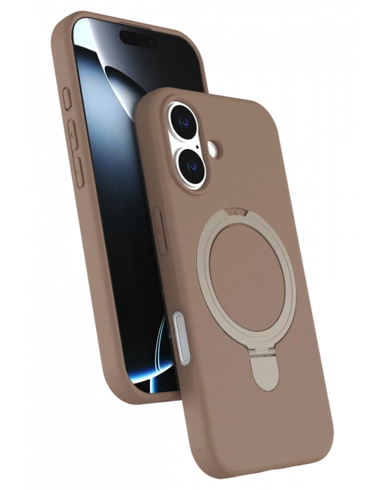 Newface Apple iPhone 16 Plus Regal Magsafe Standlı Kapak - Çöl Titanyum