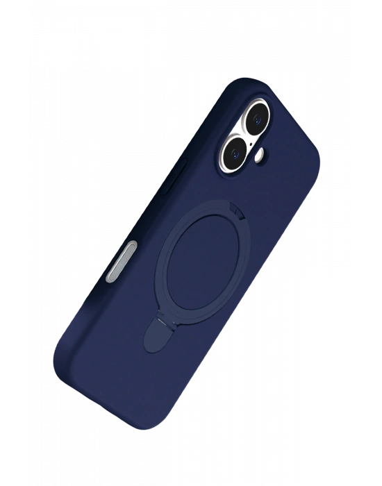 Newface Apple iPhone 16 Plus Regal Magsafe Standlı Kapak - Lacivert