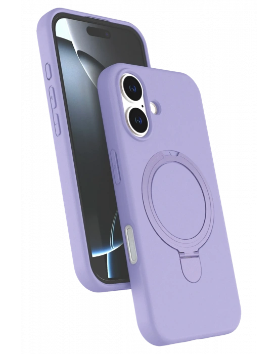 Newface Apple iPhone 16 Plus Regal Magsafe Standlı Kapak - Lila