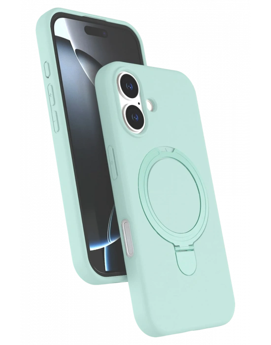 Newface Apple iPhone 16 Plus Regal Magsafe Standlı Kapak - Su Yeşili