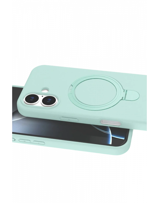 Newface Apple iPhone 16 Plus Regal Magsafe Standlı Kapak - Su Yeşili