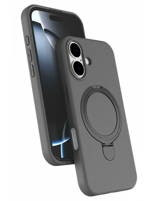 Newface Apple iPhone 16 Plus Regal Magsafe Standlı Kapak - Titan Gri