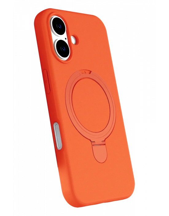 Newface Apple iPhone 16 Plus Regal Magsafe Standlı Kapak - Turuncu