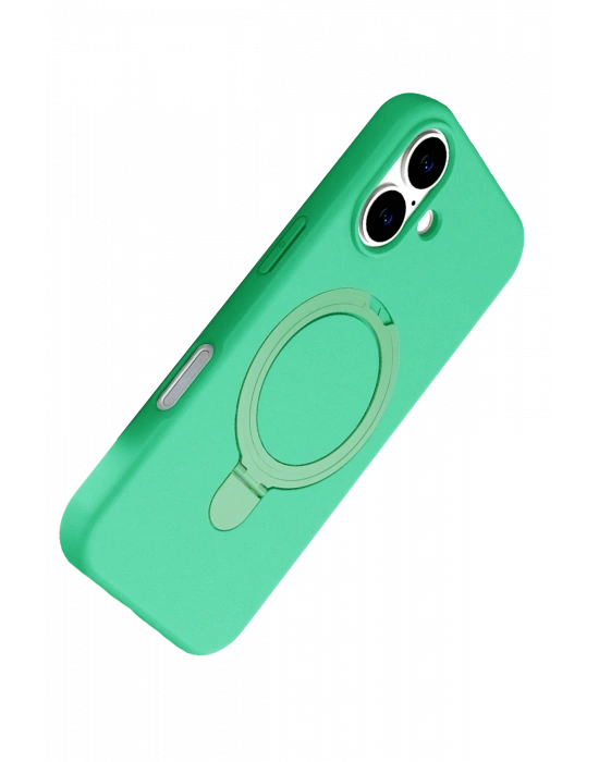 Newface Apple iPhone 16 Plus Regal Magsafe Standlı Kapak - Yeşil
