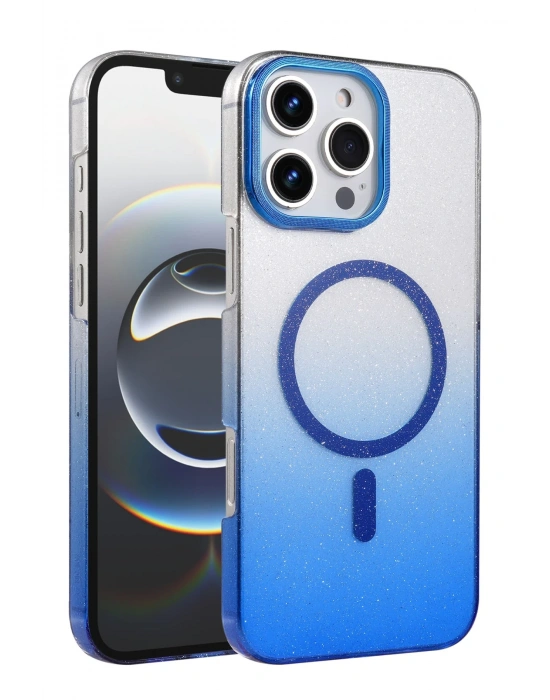 Newface Apple iPhone 16 Pro Glossy Magsafe Kapak - Mavi