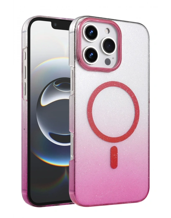 Newface Apple iPhone 16 Pro Glossy Magsafe Kapak - Pembe