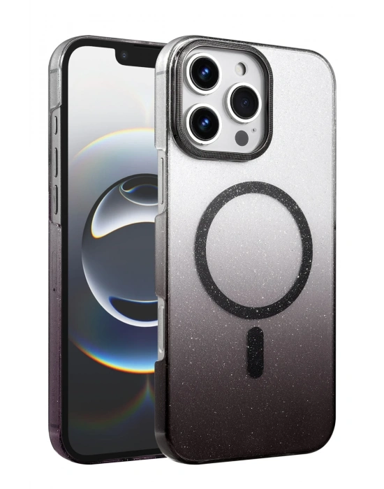 Newface Apple iPhone 16 Pro Glossy Magsafe Kapak - Siyah