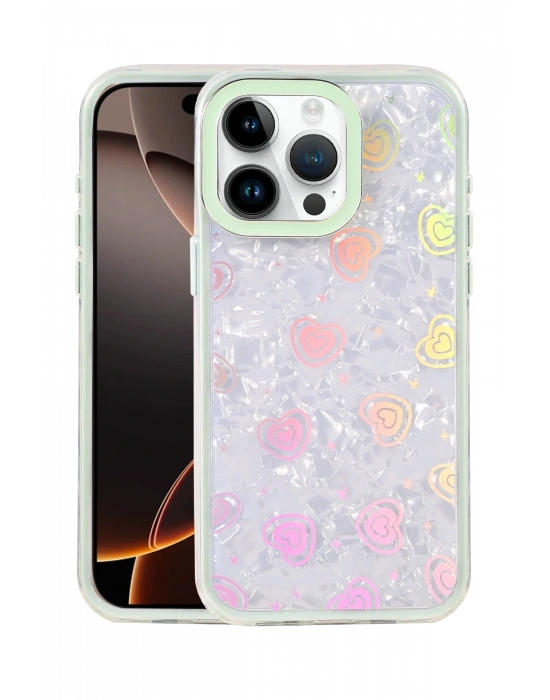 Newface Apple iPhone 16 Pro Lumi Desenli Kapak - Yeşil