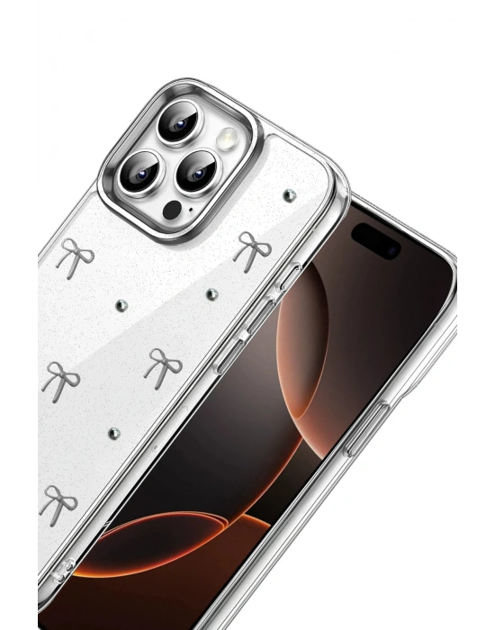 Newface Apple iPhone 16 Pro Max Fiyonk Desenli Kapak - Desen 5