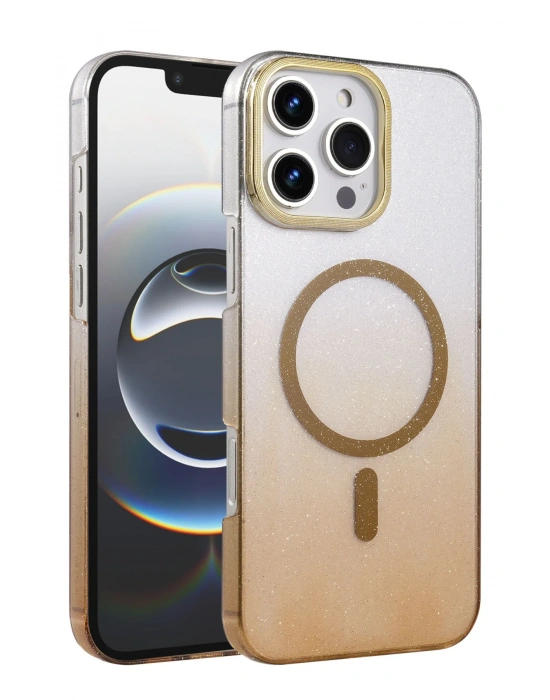 Newface Apple iPhone 16 Pro Max Glossy Magsafe Kapak - Çöl Titanyum