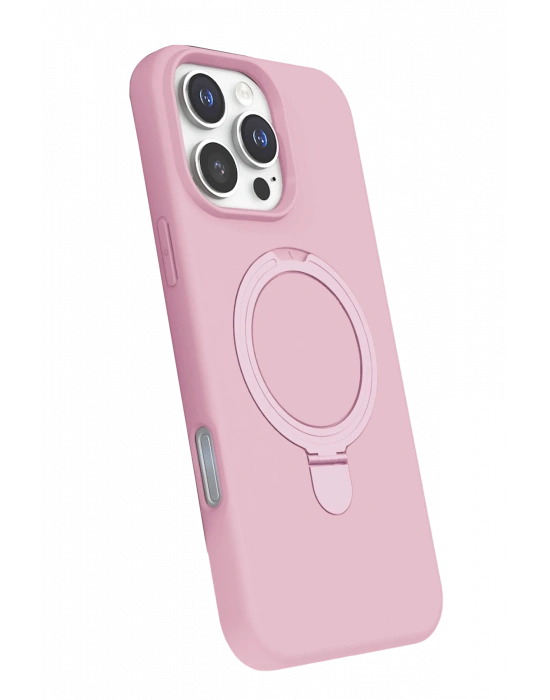 Newface Apple iPhone 16 Pro Regal Magsafe Standlı Kapak - Açık Pembe