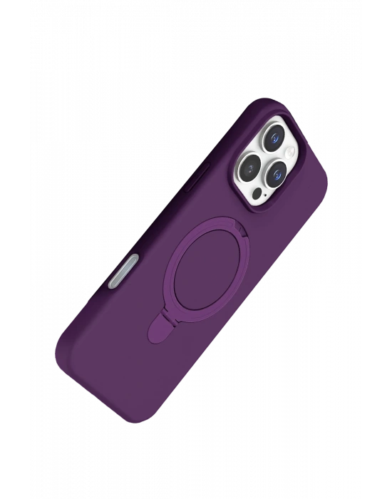 Newface Apple iPhone 16 Pro Regal Magsafe Standlı Kapak - Derin Mor