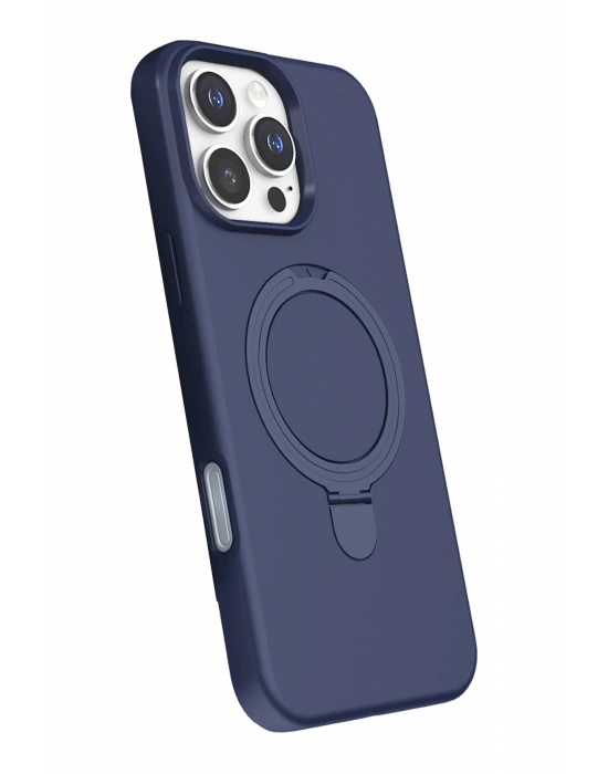 Newface Apple iPhone 16 Pro Regal Magsafe Standlı Kapak - Lacivert