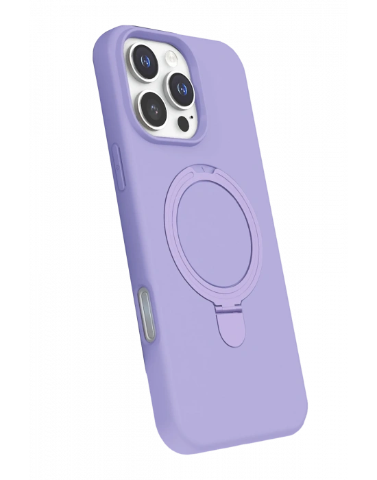 Newface Apple iPhone 16 Pro Regal Magsafe Standlı Kapak - Lila
