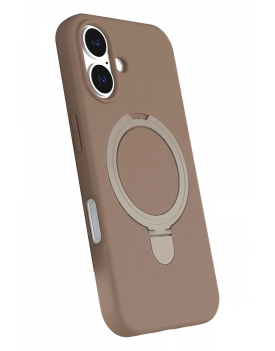 Newface Apple iPhone 16 Regal Magsafe Standlı Kapak - Çöl Titanyum