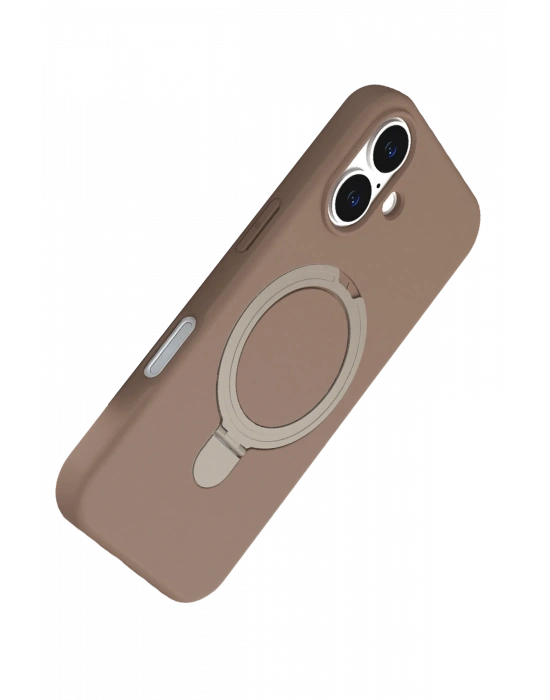 Newface Apple iPhone 16 Regal Magsafe Standlı Kapak - Çöl Titanyum