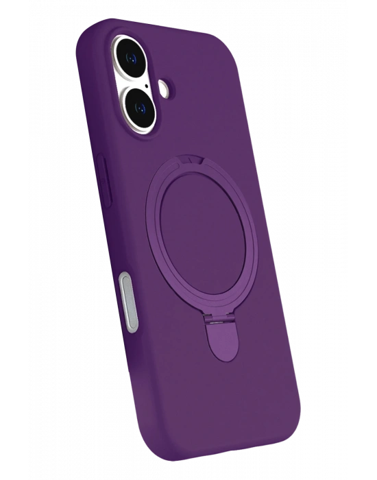 Newface Apple iPhone 16 Regal Magsafe Standlı Kapak - Derin Mor
