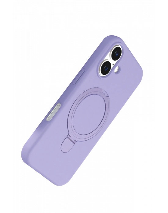 Newface Apple iPhone 16 Regal Magsafe Standlı Kapak - Lila