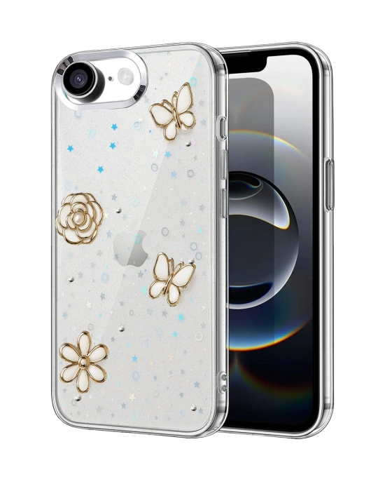 Newface Apple iPhone 16E Fiyonk Desenli Kapak - Desen 10