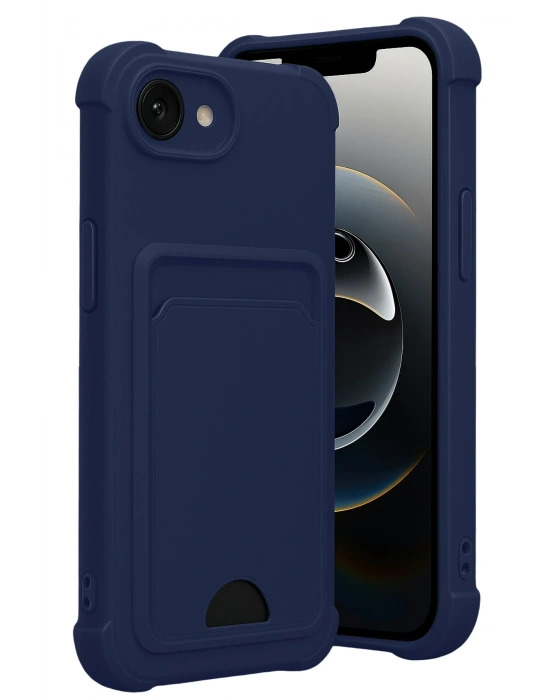 Newface Apple iPhone 16E Kelvin Kartvizitli Silikon - Lacivert